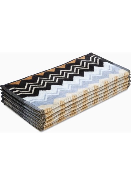 Giacomo Yüz Havlusu 6’lı Set, Ikonik Zikzak Desenli %100 Pamuklu Lüks Havlu Takımı