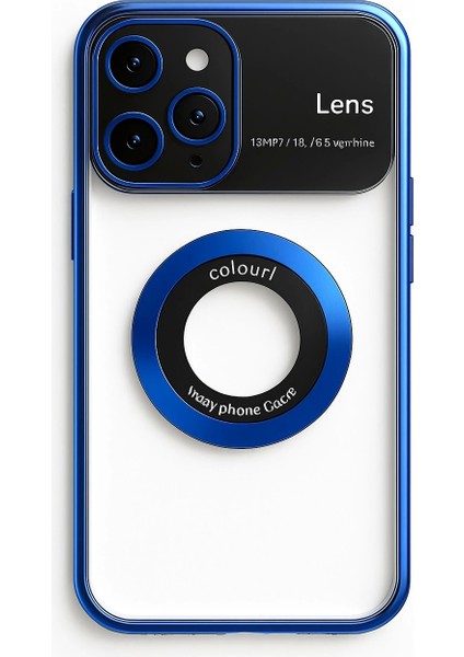 Iphone 15 Pro Max Kılıf Kamera Korumalı Magsafe Colourl Mavi