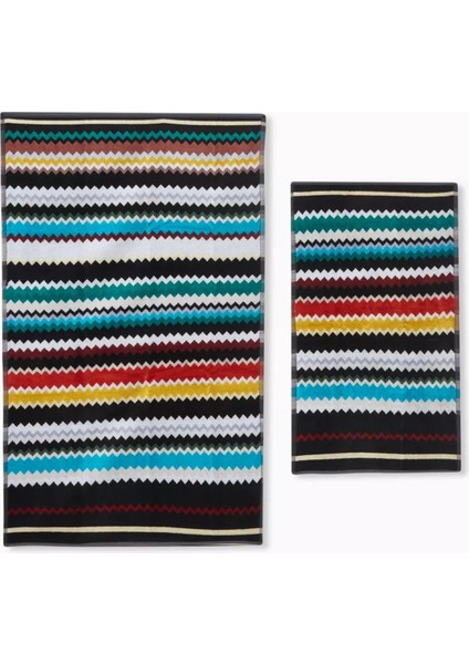 Curt 2 Parçalı Pamuklu Havlu Seti, Zikzak Desenli & Jakarlı, Yumuşak Doku fiyatları