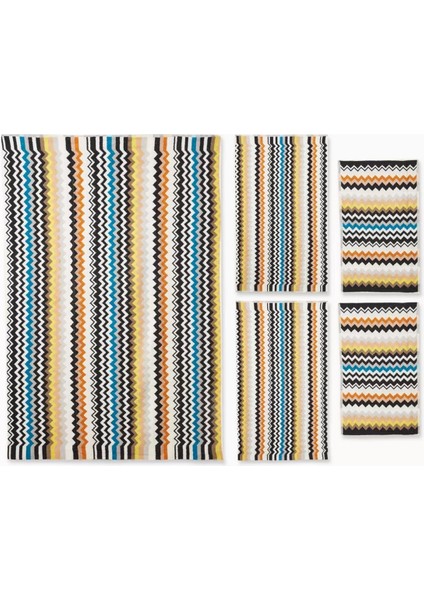 Banyo Havlusu 5’li Set, Pamuklu & Zikzak Desenli, Lüks & Yumuşak fiyatları