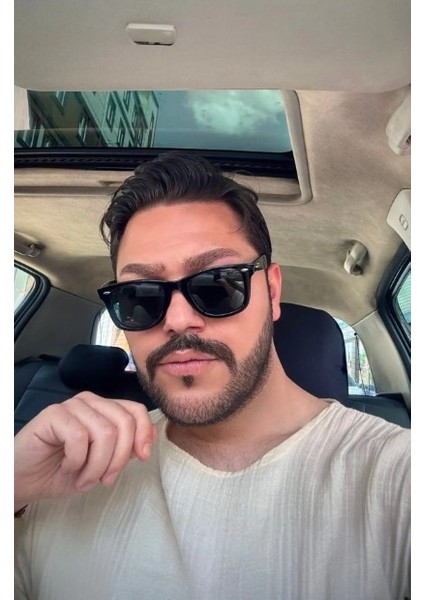 Wayfarer Parlak Siyah Erkek Güneş Gözlük Amerikan Kesim UV400