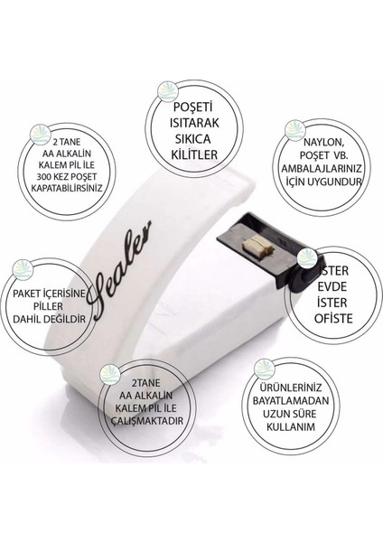 Mini Isıtıcılı Poşet Kapatıcı, Pratik ve Taşınabilir Sealing Aleti modelleri