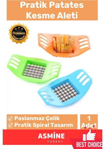 Yeşil Pratik Patates Soğan Doğrama Kesme Aleti, Uzun Ömürlü ve Kolay Temizlenir