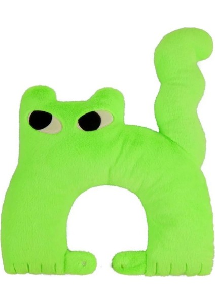 Yeşil Pamuk Dolgulu Bebek Yastığı, 0-12 Ay Baş ve Boyun Desteği