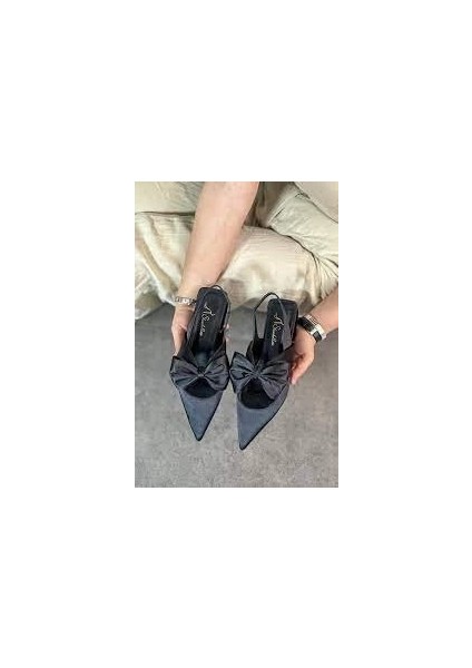 Cenya Siyah Saten Babet Ayakkabı fiyatları