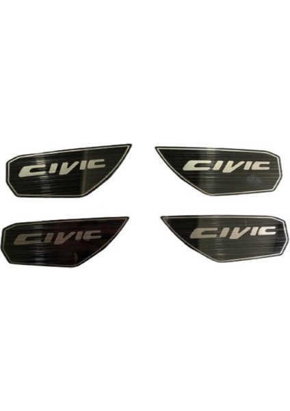 Honda - Civic Fc5 2016-2020 Uyumlu Iç Kapi Kolu Iç Kaplama Füme