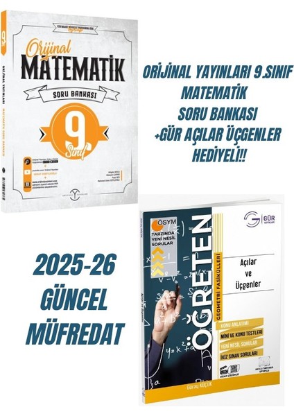 9. Sınıf Matematik Soru Bankası, Gür Açılar Üçgenler Hediyeli,