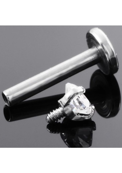%100 316 L Cerrahi Çelik Yıldız Taşlı Piercing-Taş Çapı 3mm- Bar uzunluğu 8mm-1 Adet fiyatları