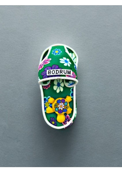 Bodrum Temalı Hamur Magnet 4cm x 7cm Yeşil