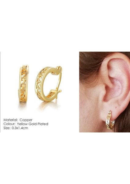 Altın Kaplama Vintage Halka Küpe