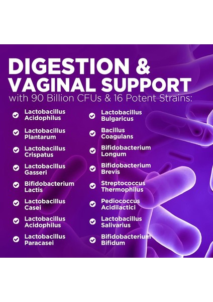 Probiotics For Women – 90 B Cfu, 16 Suş, Prebiotik & Yabanmersini Içerir | 120 Kapsül fırsatları