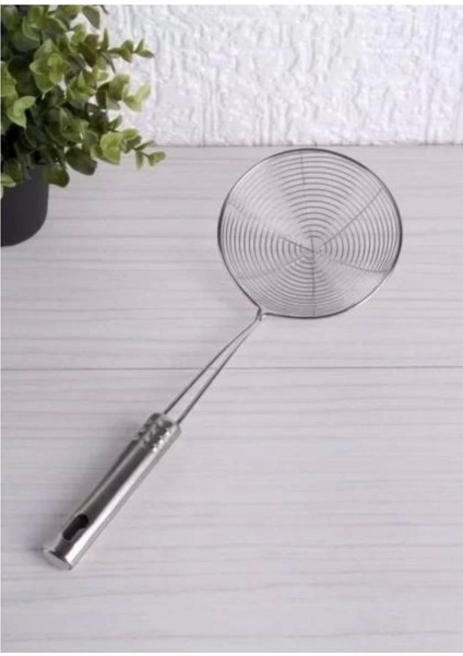 Paslanmaz Çelik Yağ Kevgiri 12 Cm, Dayanıklı ve Güçlü, Gri Renk