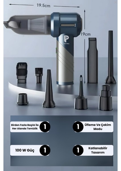 2in1 Katlanabilir 15000PA Vakumlu Üflemeli Araç Süpürgesi fiyatları