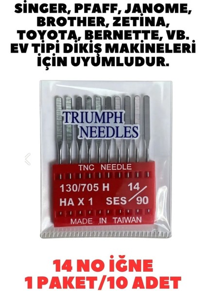 Uyumlu Dikiş Makinesi Iğnesi, 12-14-16 Numara, 30 Adet, 3 Paket fırsatları