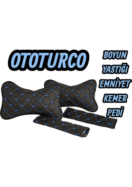 Her Araca Uyumlu Ototurco Yastık Boyunluk 2ADET+2 Adet Emniyet Kemer Pedi(4parça Set) modelleri