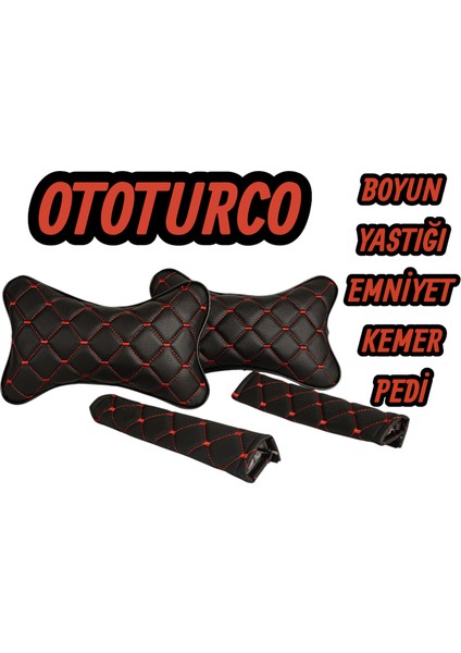 Her Araca Uyumlu Ototurco Yastık Boyunluk 2ADET+2 Adet Emniyet Kemer Pedi(4parça Set) fırsatları