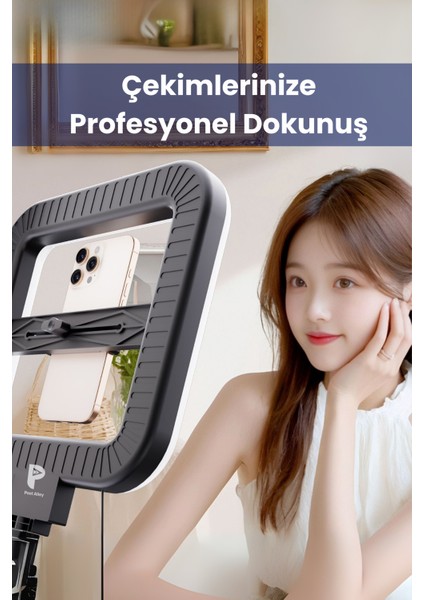 Çift Lensli 3 Telefon Uyumlu Profesyonel Ring Light indirimleri