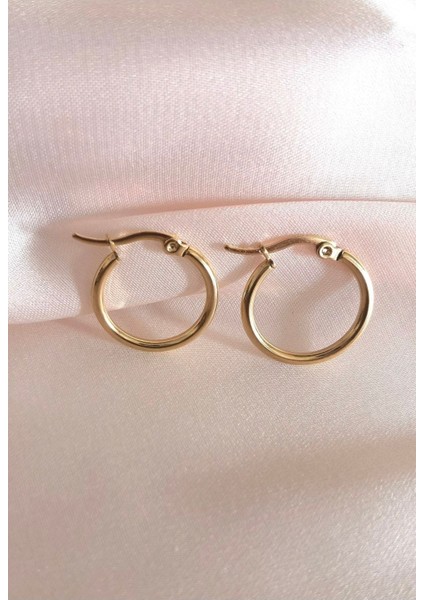 Cerrahi Çelik Gold Halka Küpe - 2 cm - 1 Çift modelleri