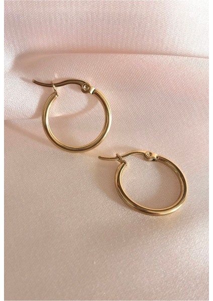 Cerrahi Çelik Gold Halka Küpe - 2 cm - 1 Çift fırsatları
