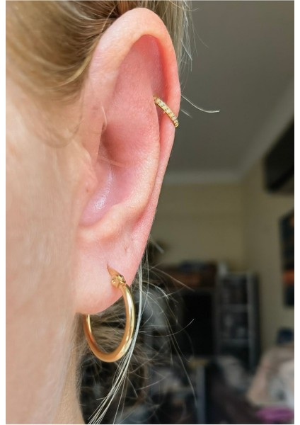 Cerrahi Çelik Gold Halka Küpe - 2 cm - 1 Çift indirimleri