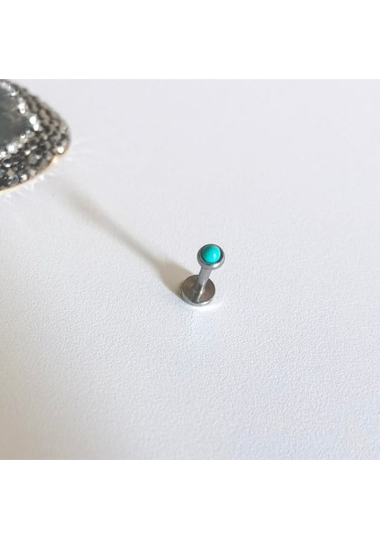 Cerrahi Çelik Doğal Turkuaz Taşlı Piercing - Taş Çapı 2 Mm-1 Adet fiyatları