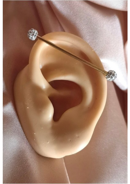 Cerrahi Çelik Shambala Köprü Piercing / Endüstriel Piercing - Bar Uzunluğu 38 mm - 1 Adet modelleri