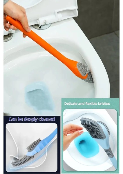 Renkli Silikon Ördekli Tuvalet ve Detay Fırça Seti, Pratik ve Şık Temizlik Çözümü fiyatları