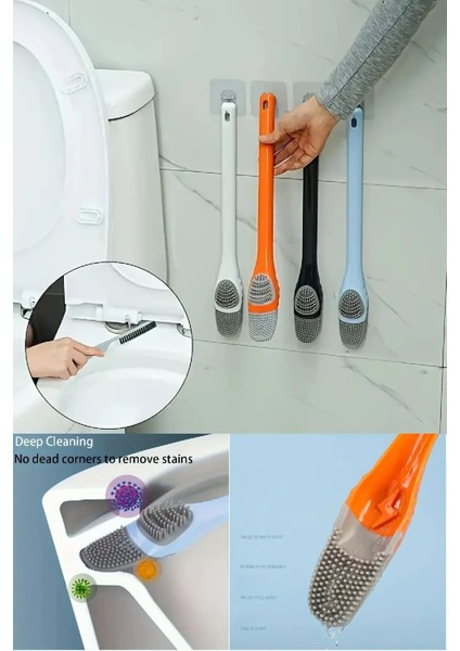 Renkli Silikon Ördekli Tuvalet ve Detay Fırça Seti, Pratik ve Şık Temizlik Çözümü modelleri