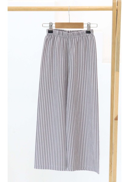 Kız Çocuk Gri Çizgili Pantolon - 27306
