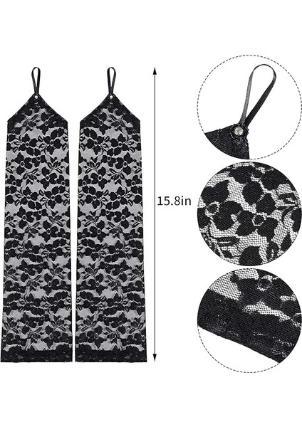 Parmak Askılı Zarif Gece Şıklığı Dantel Eldiven 40 cm fırsatları