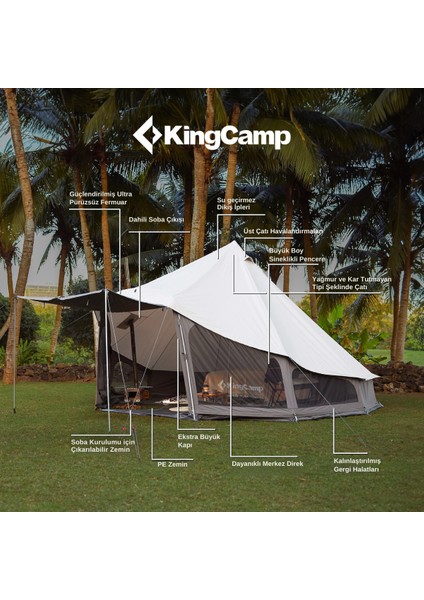 Kingcamp Khan Lıght 400 Premium 4-6 Kişilik Glamping Çadır modelleri