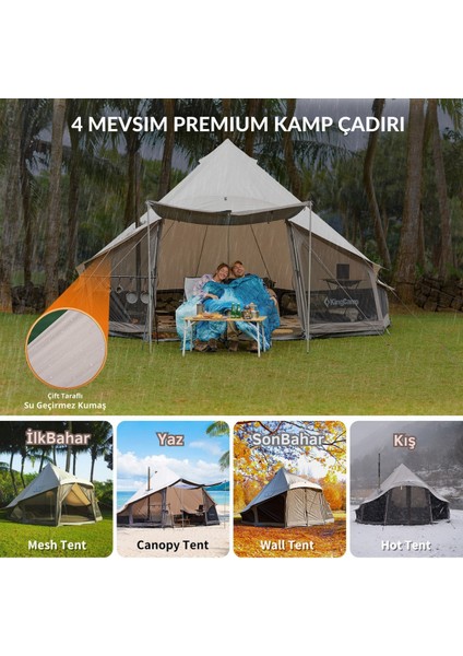 Kingcamp Khan Lıght 400 Premium 4-6 Kişilik Glamping Çadır fırsatları