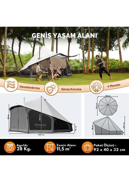 Kingcamp Khan Lıght 400 Premium 4-6 Kişilik Glamping Çadır indirimleri