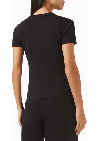 Siyah Logo Tişört - %100 Organik Pamuk - Crew Neck - Sprayed Fade-Out Etkisi ile Şıklık modelleri