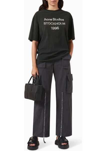 1996 Logo Stamp T-Shirt - Siyah - Pamuk-Dokuma Içeriği (85% Pamuk, 15% Keten) fiyatları