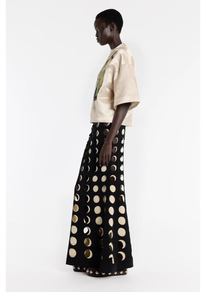 Somon Renkli Oversize Saten Bluz Istiridye Baskılı Sanatsal ve Şık Tasarım modelleri