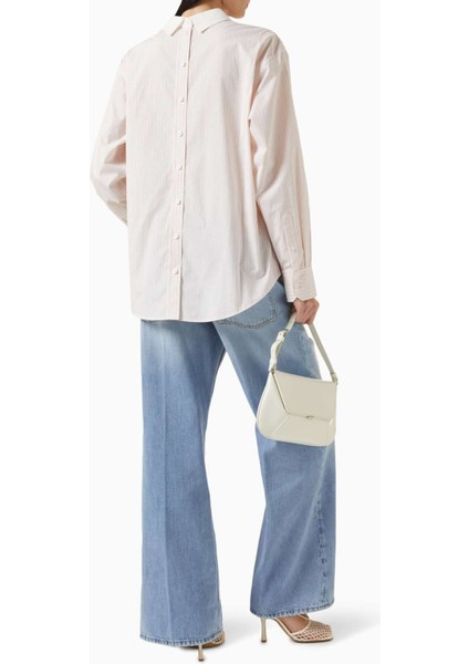 Oversize Şeritli Gömlek - Pembe-Beyaz - Pamuk Içeriği - Acne Studios fiyatları