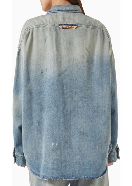 Mavi Distressed Gömlek - 60% Pamuk, 40% Lyocell - Şık ve Rahat Tasarım modelleri