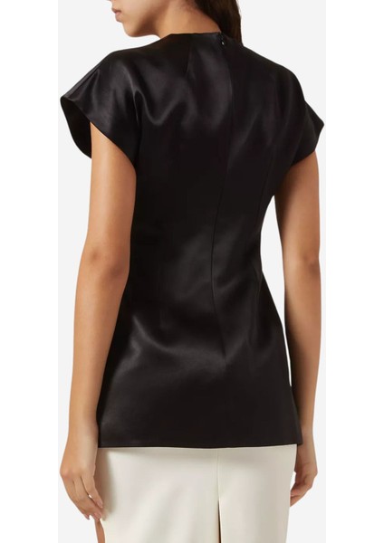 Rectangle Fringe Saten Top, Siyah modelleri