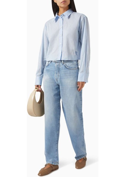 Şeffaf Volanlı Bluz - Mavi - %100 Polyester, Zarif ve Rahat Tasarım fiyatları