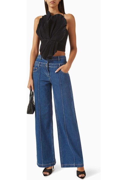 Newtoft Gathered Top - Siyah - %100 Polyester - Bağlı Sırt Detayı - Astarlı fiyatları