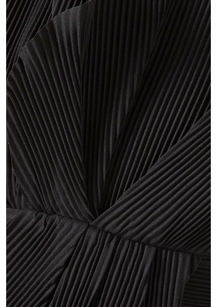 Newtoft Gathered Top - Siyah - %100 Polyester - Bağlı Sırt Detayı - Astarlı fırsatları