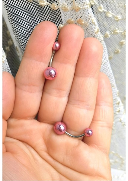 Cerrahi Çelik Renkli Top Göbek Piercing - 1 Adet modelleri
