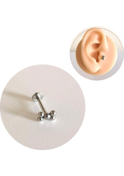 %100 Cerrahi Çelik Beş Top Dudak/ Kulak Piercing (8mm) modelleri