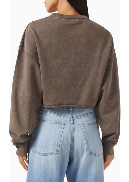 Kahverengi Logo Süveter - %100 Organik Pamuk - Acne Studios - Rahat Kesim - Kışlık Kullanım modelleri