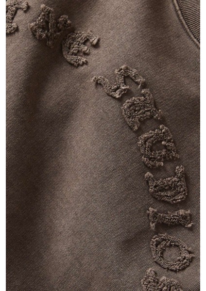 Kahverengi Logo Süveter - %100 Organik Pamuk - Acne Studios - Rahat Kesim - Kışlık Kullanım fırsatları