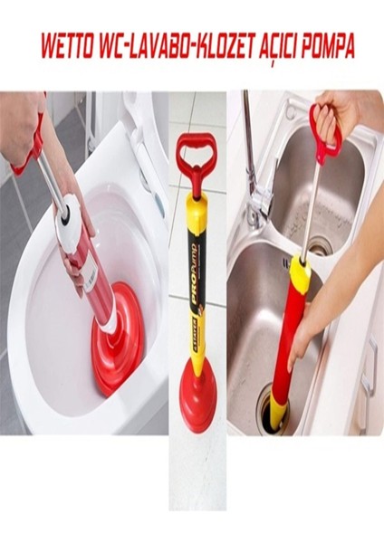 Sarı Renkli Lavabo ve Klozet Açıcı Pompa, Sağlam ve Kaliteli 1 Adet