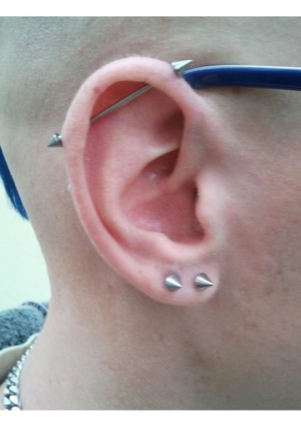 Cerrahi Çelik Spayk Endüstriel Piercing/ Köprü Piercing - Bar Uzunluğu 36 mm - 1 Adet