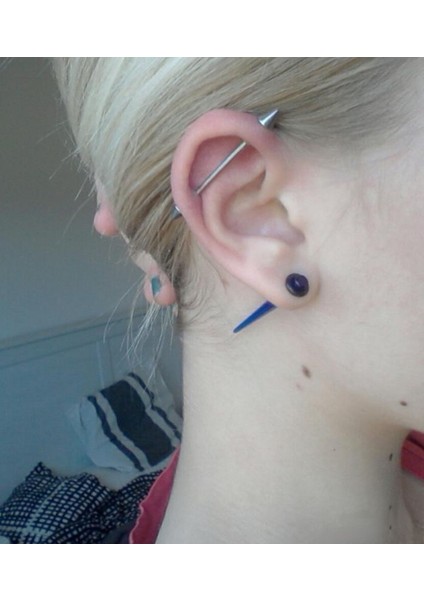 Cerrahi Çelik Spayk Endüstriel Piercing/ Köprü Piercing - Bar Uzunluğu 36 mm - 1 Adet modelleri