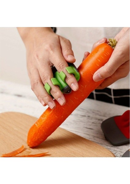 Yeşil Çelik Parmak Tutmalı Meyve ve Sebze Soyucu, Kolay Kullanım